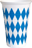 Plastibecher blau/weiss